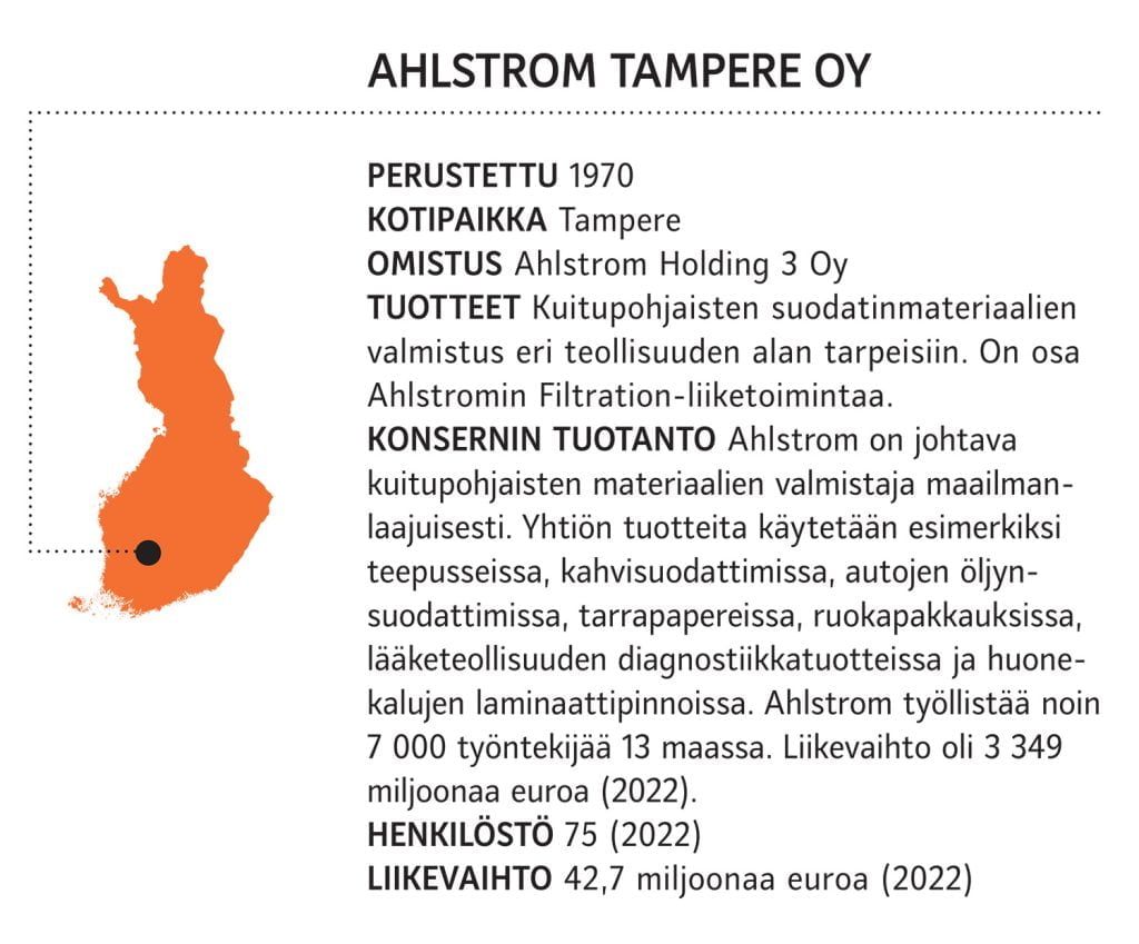 Parhaaksi TES-työpaikaksi vuonna 2022 valittu Ahlstrom Tampere Oy